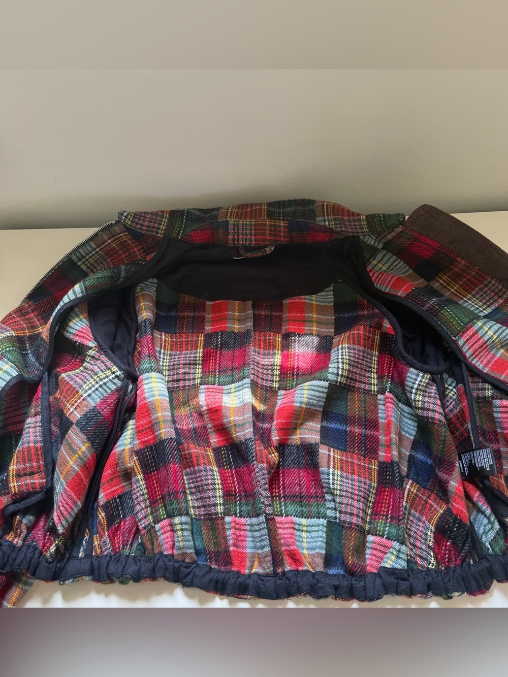 Free People Orion Country Jacket Plaid Patchwork Red Multi Bomber Size Small - Picture 9 of 11